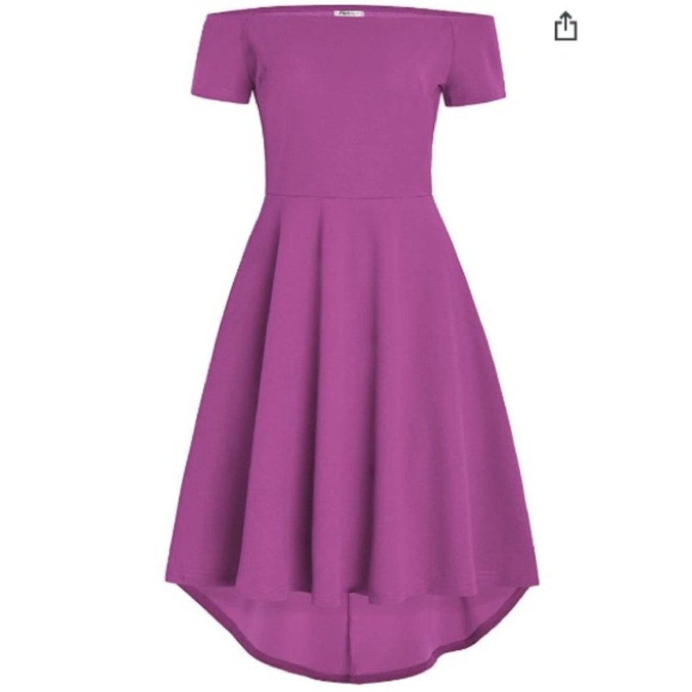 Pintage Off The Shoulder Party High Low Dress